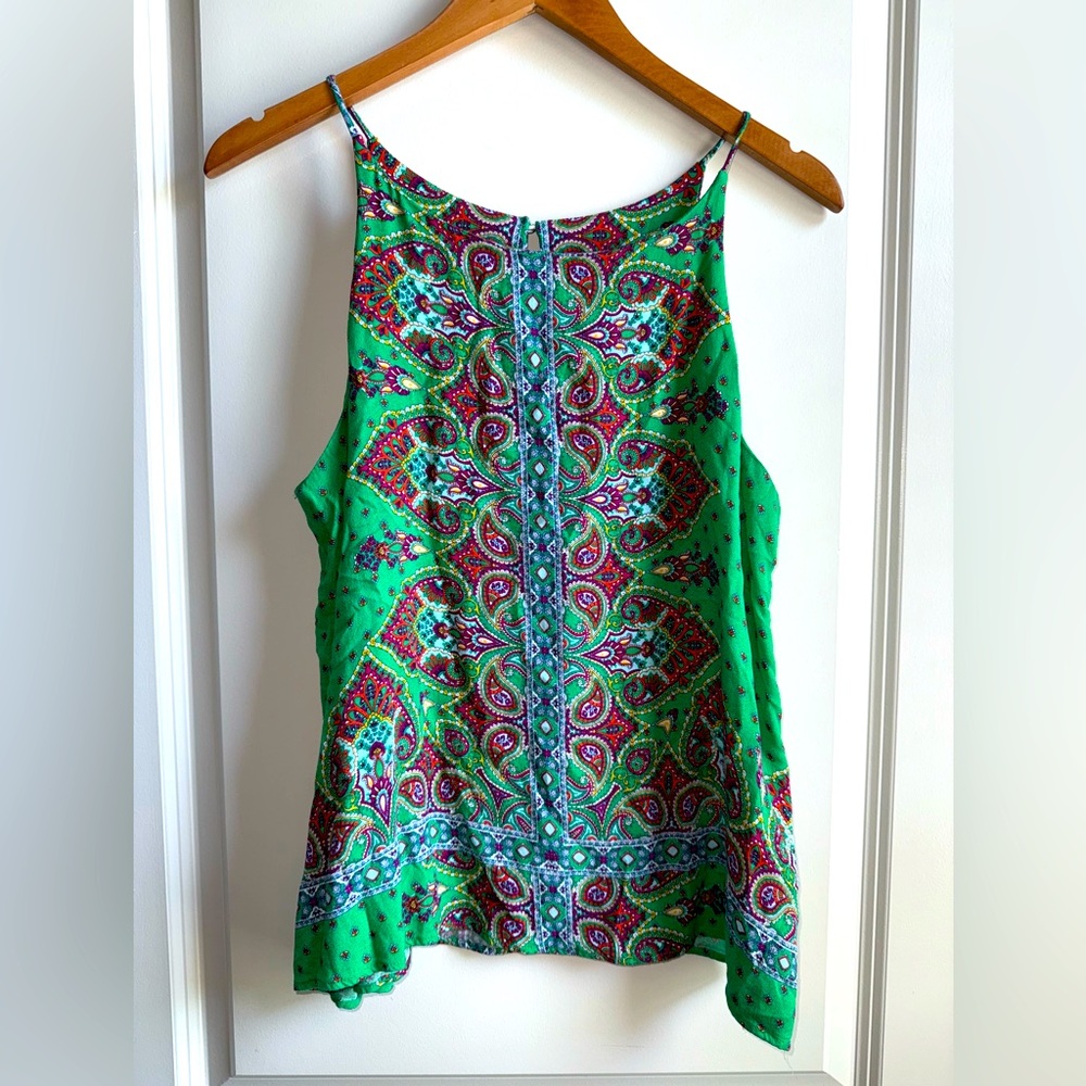 Verse Women’s Large Green Paisley Top – Lightweight & Stylish – Made in USA